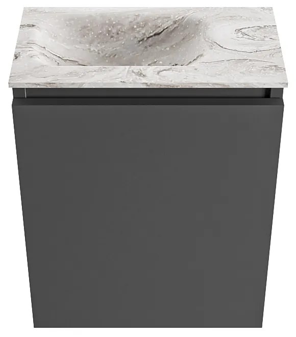 Mondiaz Ture DLux toiletmeubel 40cm dark grey met wastafel glace links zonder kraangat