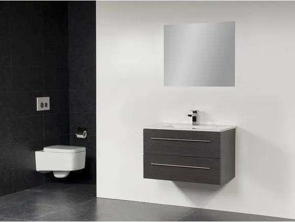 Saniclass Exclusive Line Kera badmeubel met spiegel 80x47cm black wood