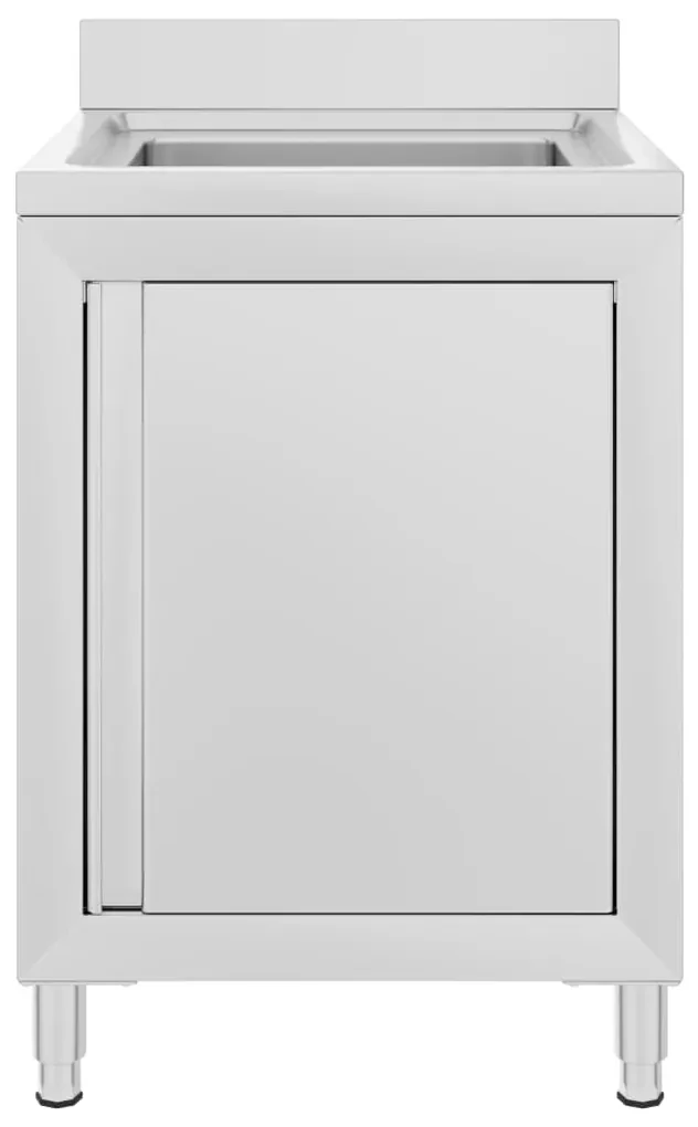 vidaXL Wastafelkast commercieel 60x60x96 cm roestvrij staal