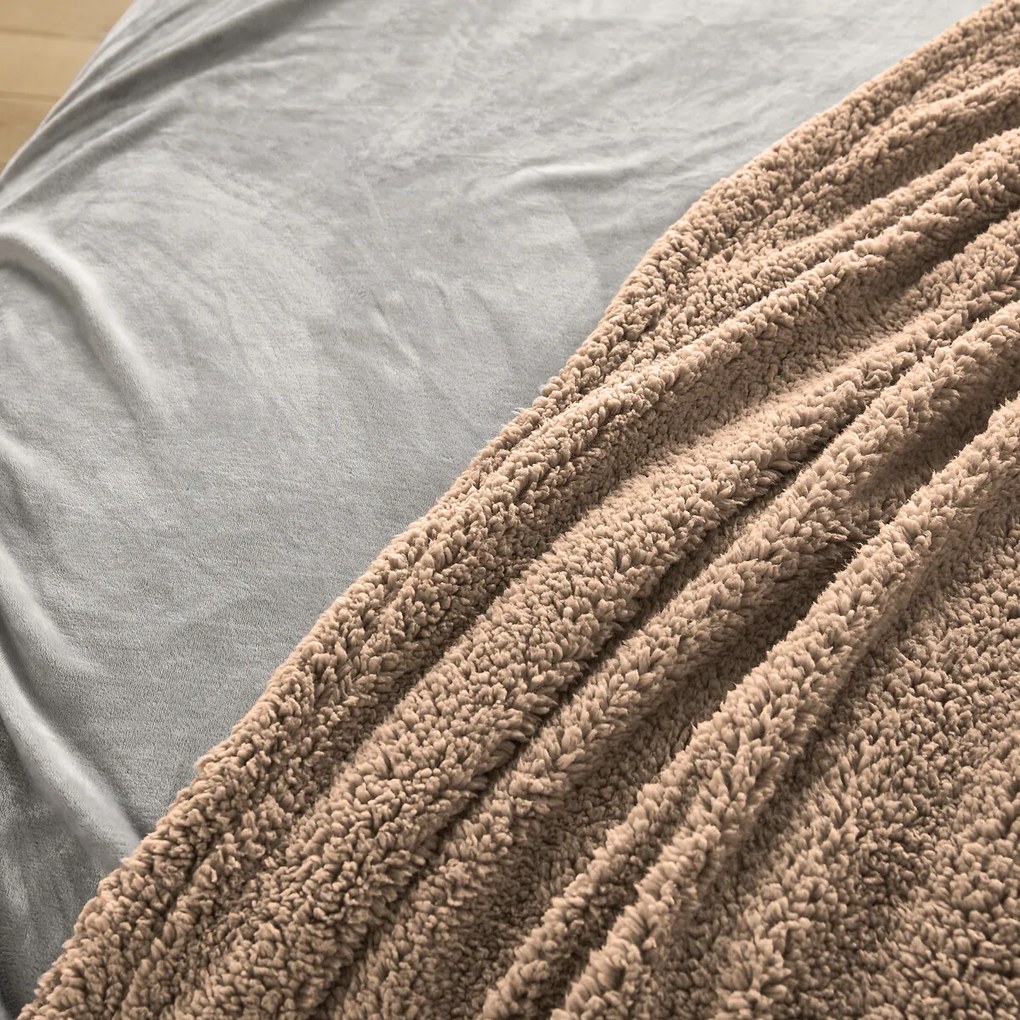 Beddensprei in fleece en sherpa, Maxine
