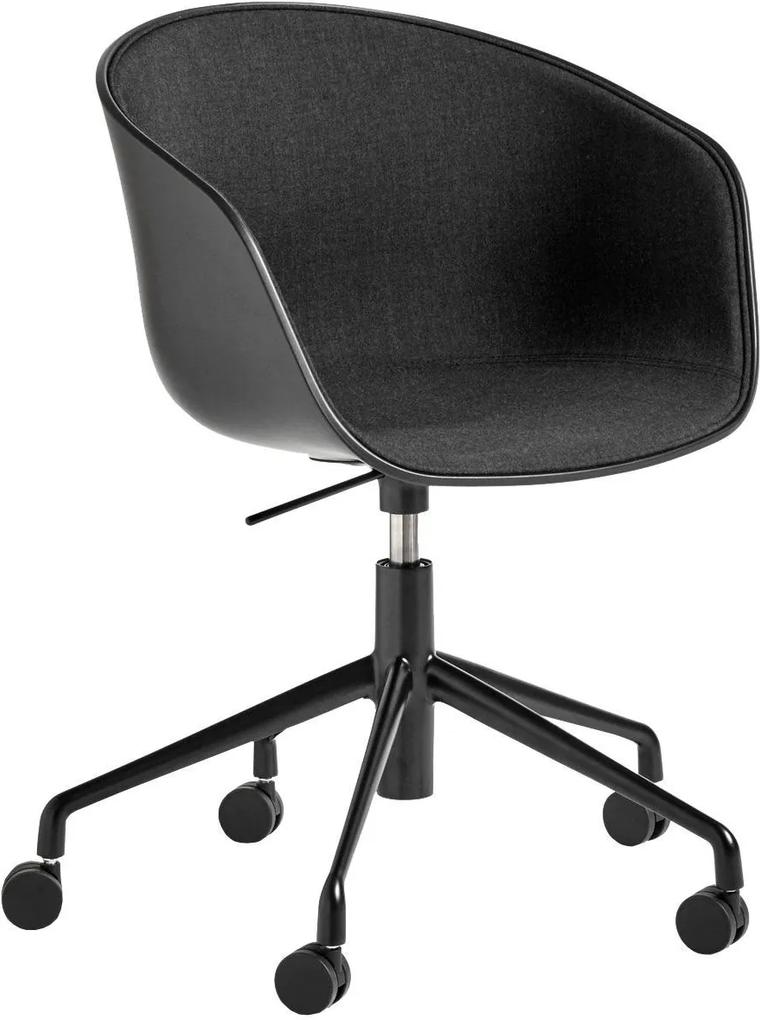 Hay About a Chair AAC52 gestoffeerde bureaustoel onderstel zwart kuip Black Remix 183