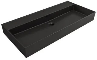 Plieger Kansas badmeubel 100cm met zwarte wastafel zonder kraangat warm eiken