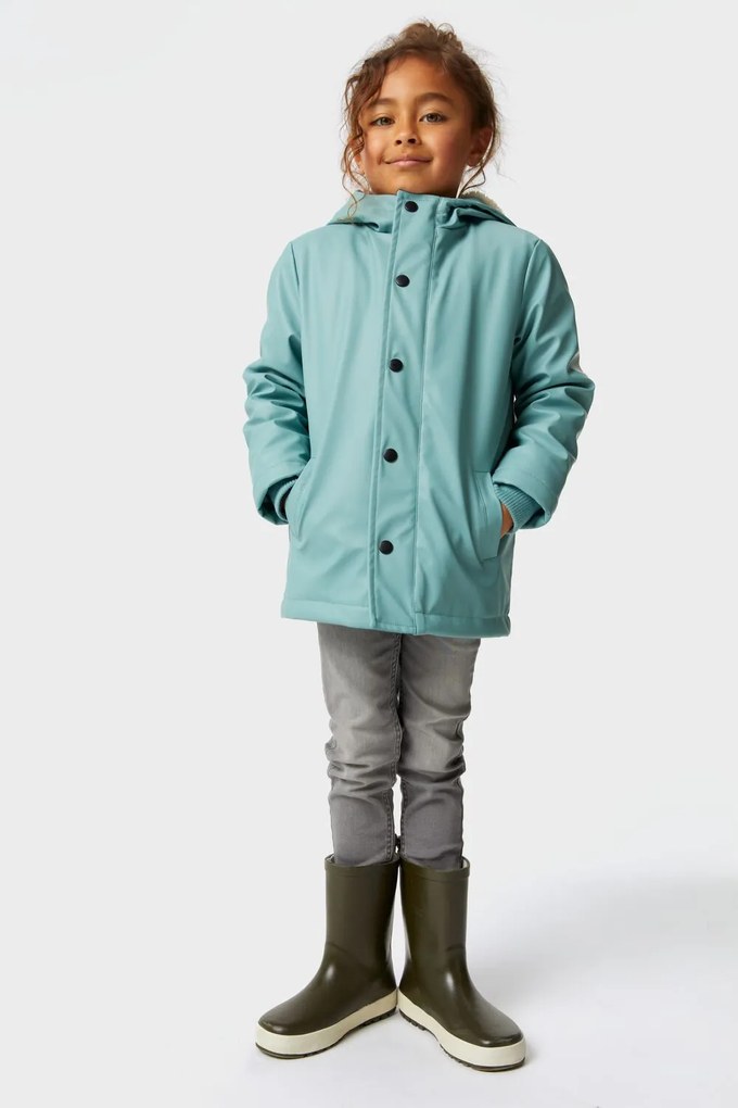 HEMA Kinderjas Met Capuchon Zeegroen (zeegroen)