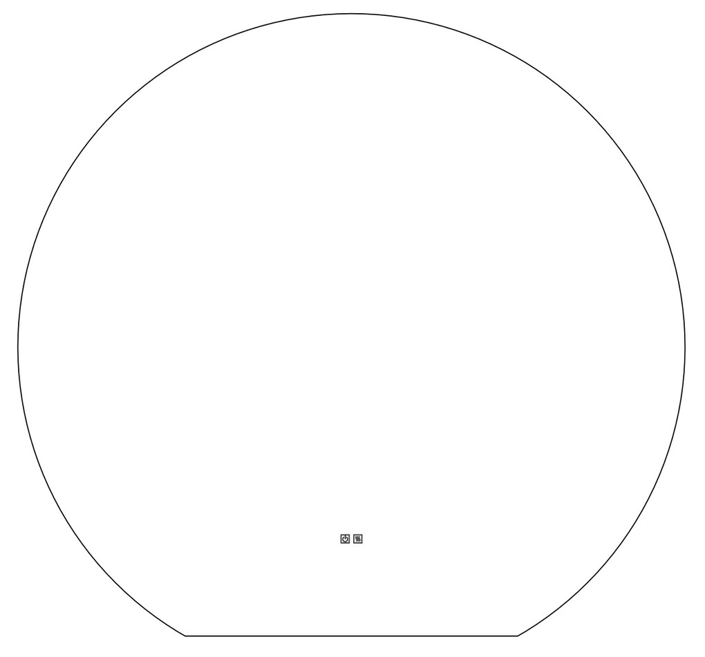 Thebalux M05 spiegel 120x105cm met verlichting en verwarming