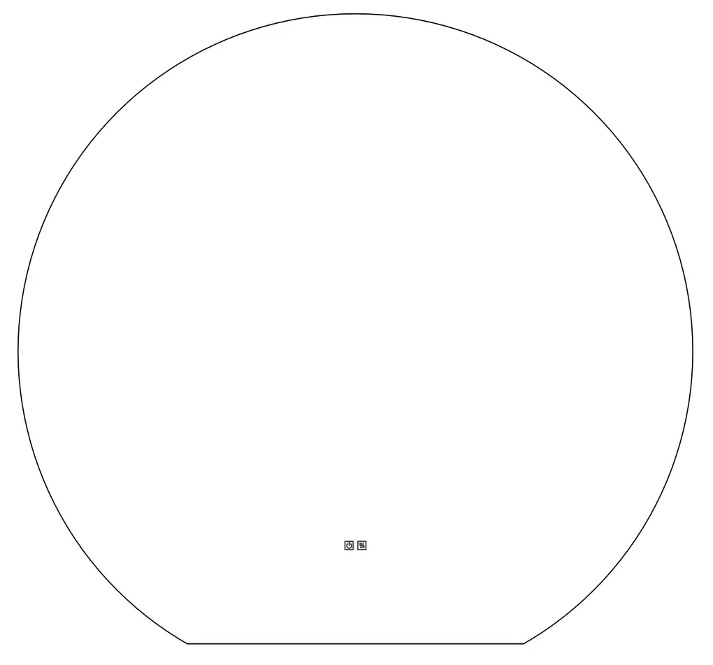 Thebalux M05 spiegel 120x105cm met verlichting en verwarming