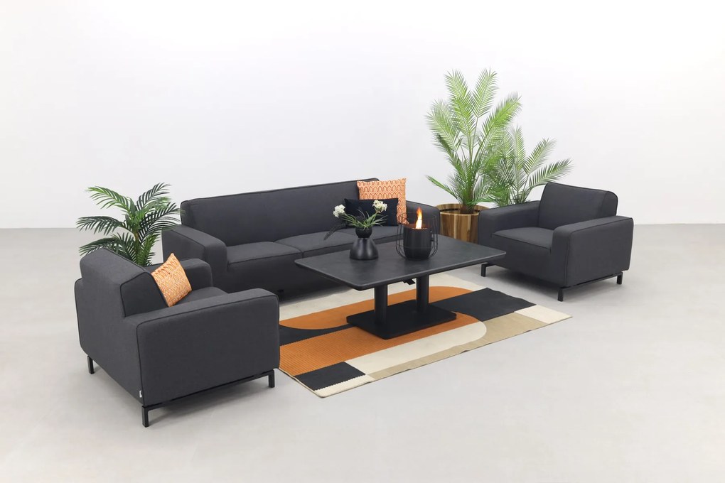 Boavista/Medina stoel-bank loungeset - Sooty - 4-delig verstelbaar