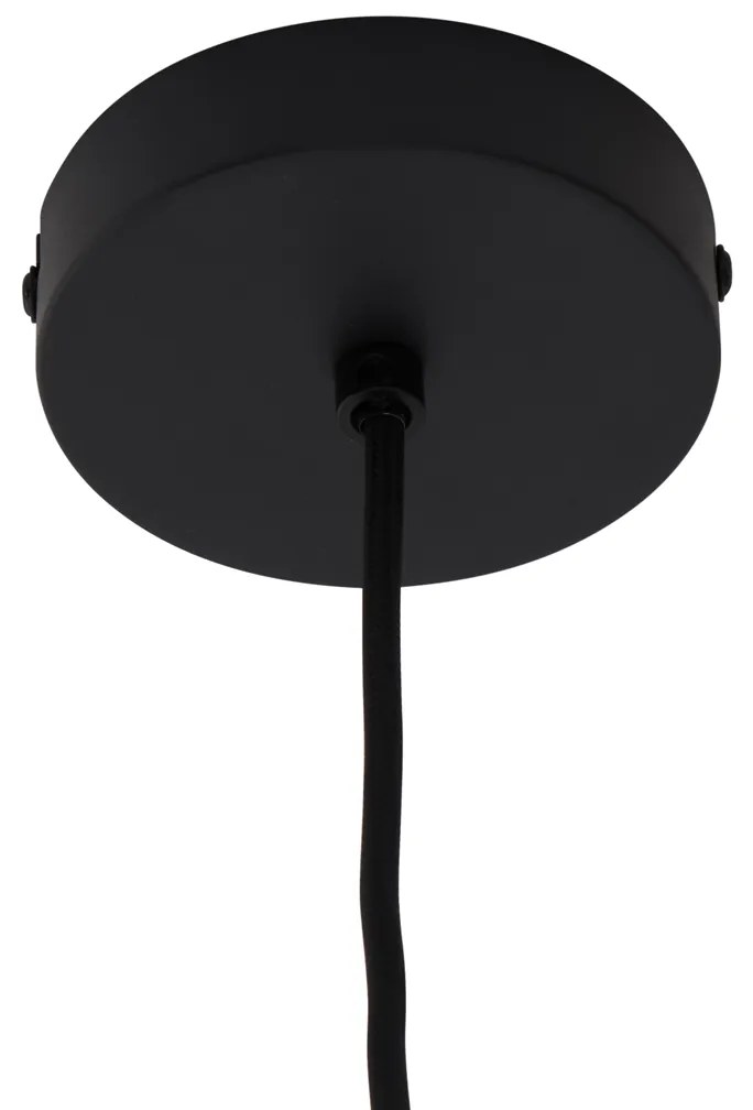 Retro hanglamp zwart met brons glas - Bizle