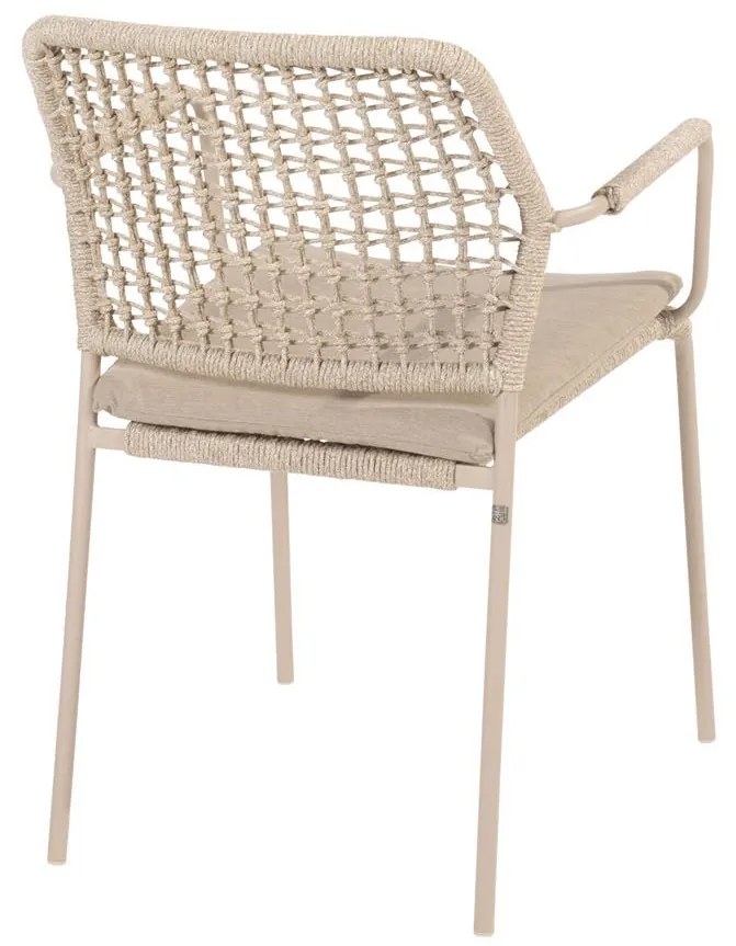 Taste by 4 Seasons Barista tuinset latte met Prado teak tafel met rond blad Ø 160 cm Tuinset beige weerbestendig