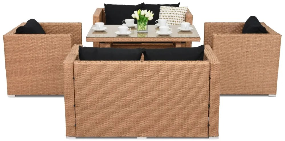 Tuinmeubelen van kunststof rotan Rome Apetito 6 Garden Point honing