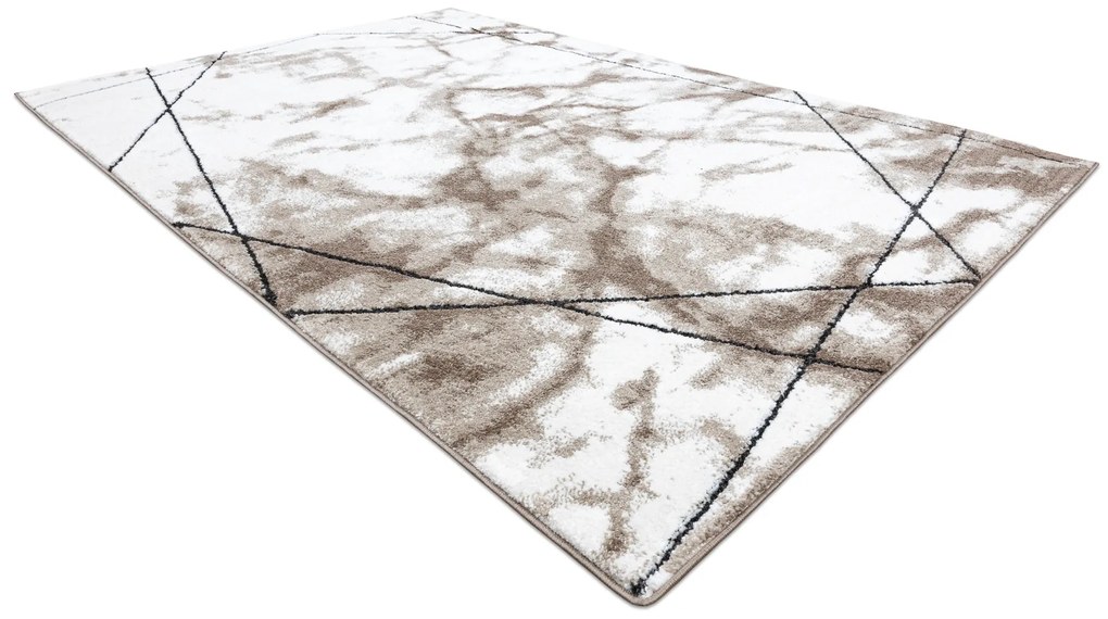 Tapijt modern COZY Lina, geometrisch , marmer - Structureel, twee poolhoogte , bruin