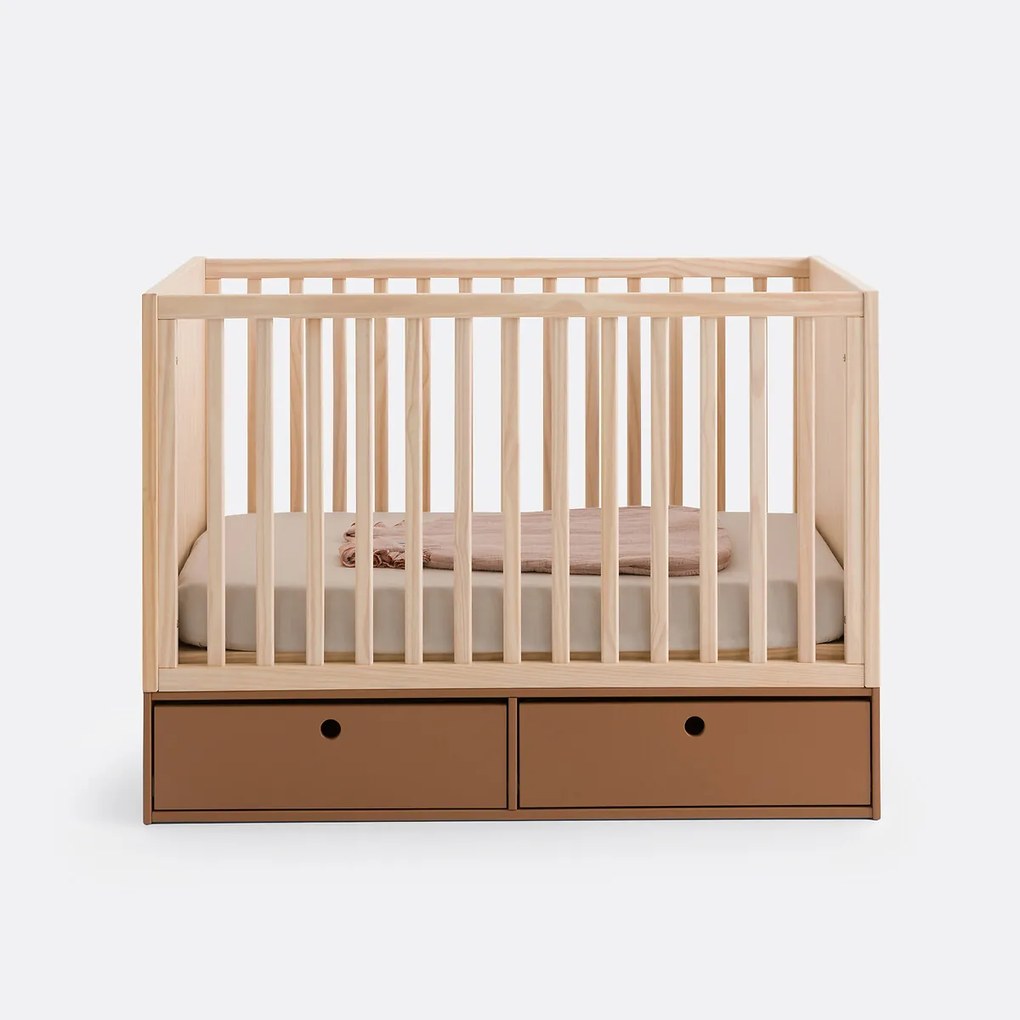 Babybed in grenen met opberglades, Bloky
