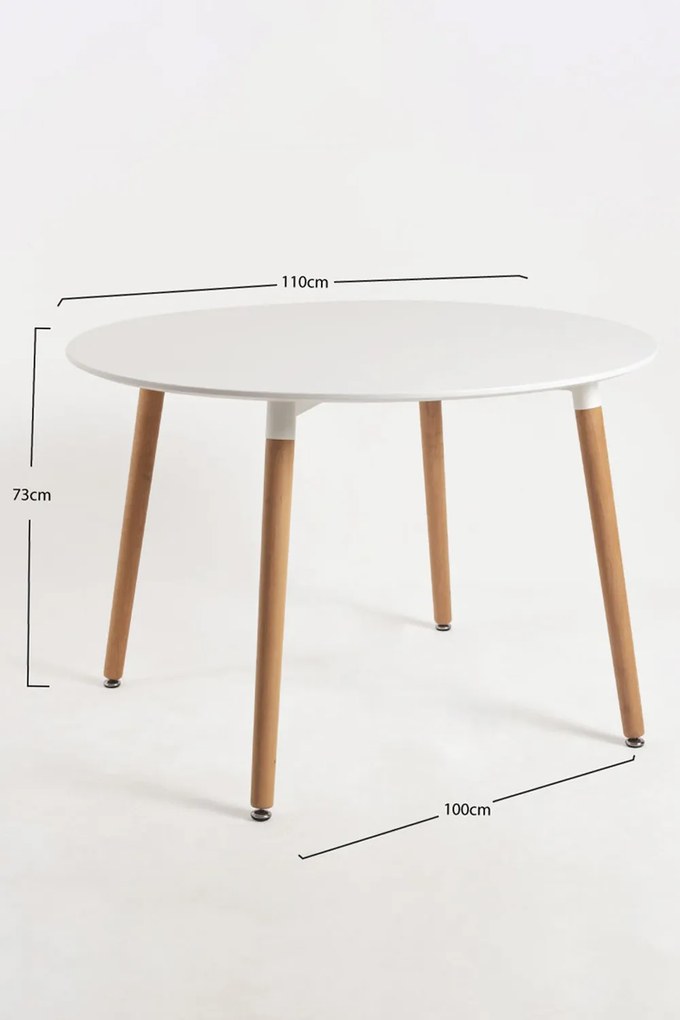 Tower Tafel Rond 110 cm Wit