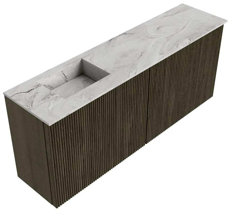Mondiaz Joya DLux 100cm toiletmeubel shadow met wastafel faye links zonder kraangat glace