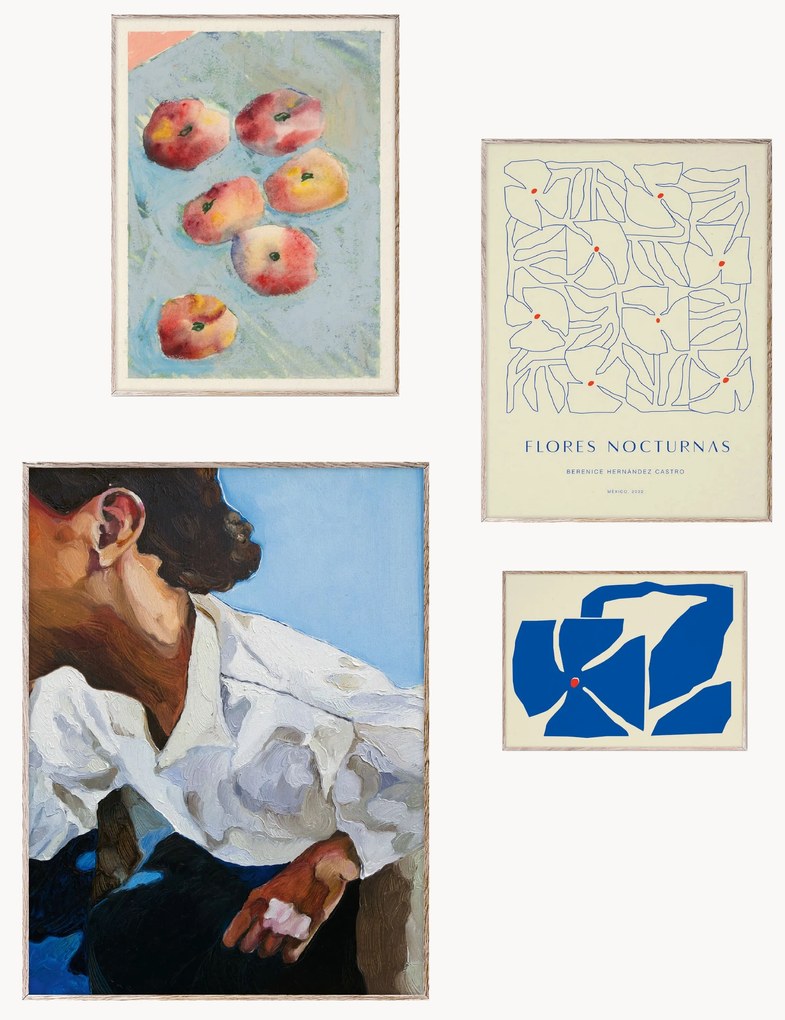 Poster Artwall no. 09 met lijst, set van 4