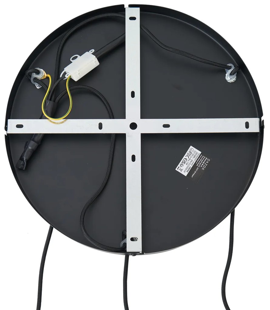 Hotel Chique hanglamp zwart met goud en groen glas 3-lichts - Zuzanna