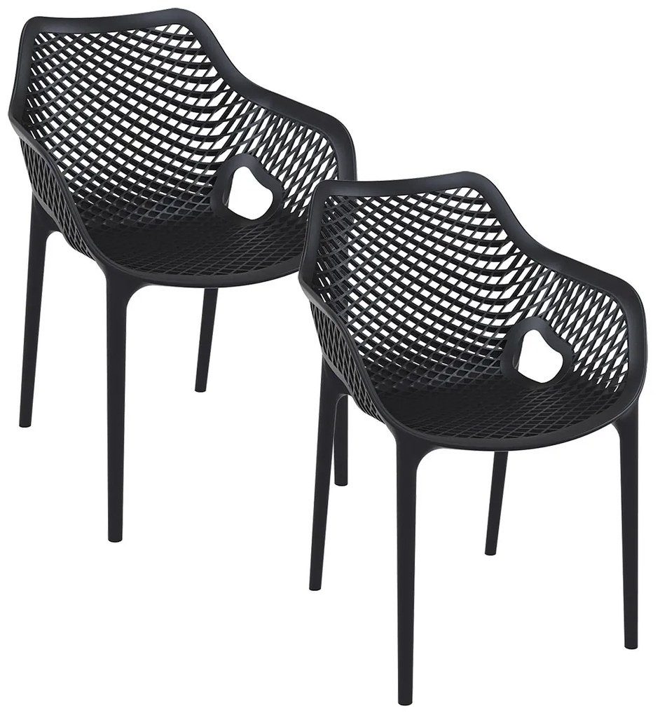Garden Impressions Air XL design tuinstoel zwart - 2 stuks
