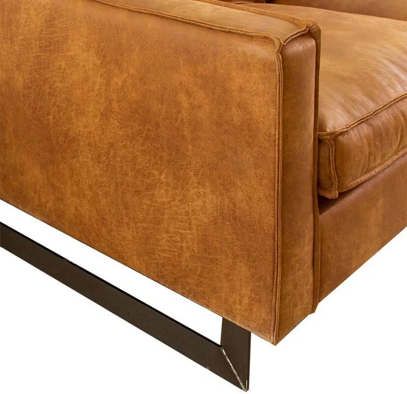 Hoekbank - Riverdance - links - Colorado leer - cognac kleur 03