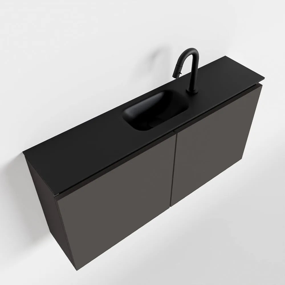 Mondiaz Ture 100cm toiletmeubel dark grey met wastafel urban midden 1 kraangat