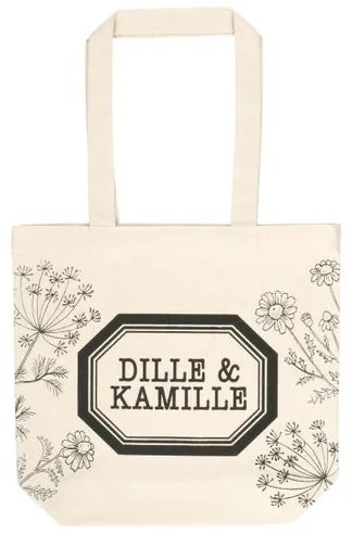 Canvas tas, Dille&amp;Kamille, gerecycled katoen, limited edition, klein, 30 x 36 x 10 cm