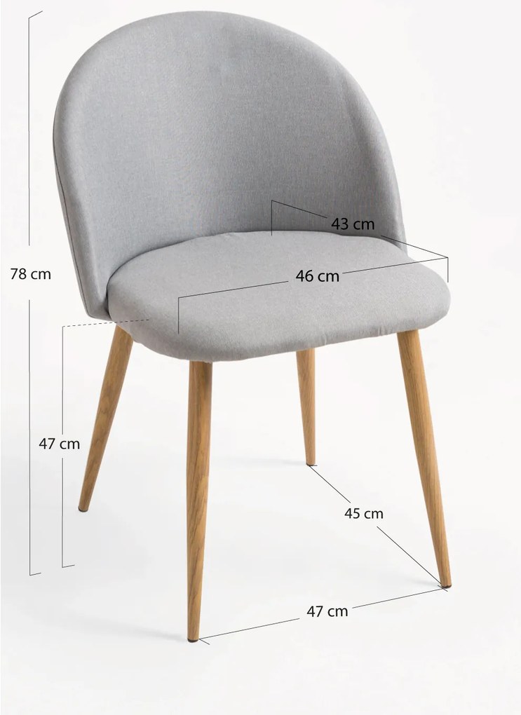 Pak 4 Vint Stoffen Stoelen