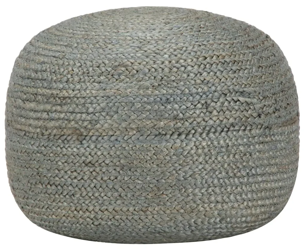 vidaXL Poef handgemaakt 45x30 cm jute olijfgroen
