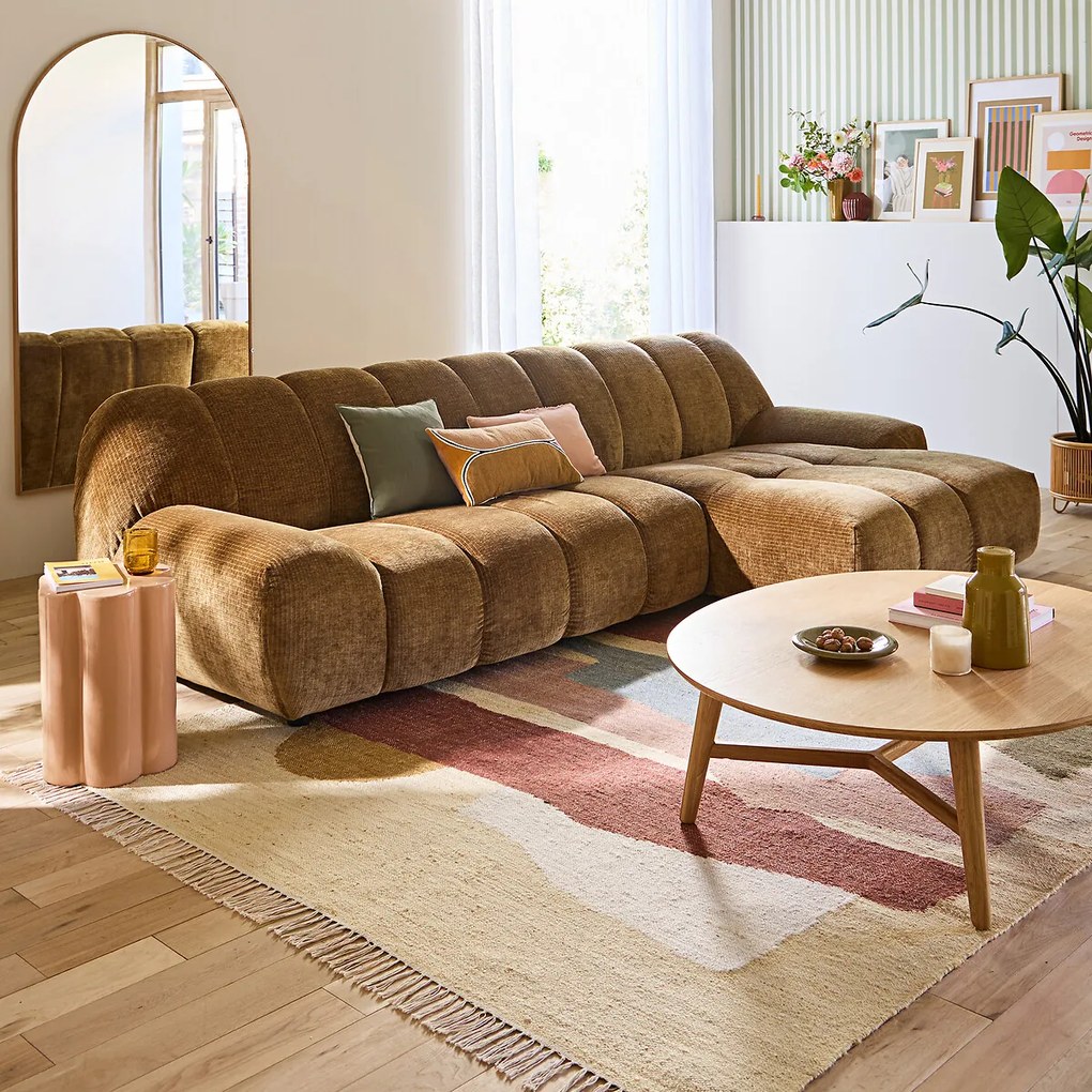 Vintage ribfluwelen hoekbank, Nuria