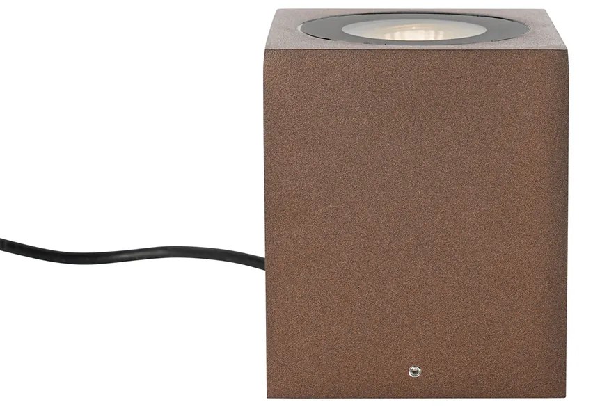 Industriële tuinspot roestbruin vierkant IP65 - Lennard