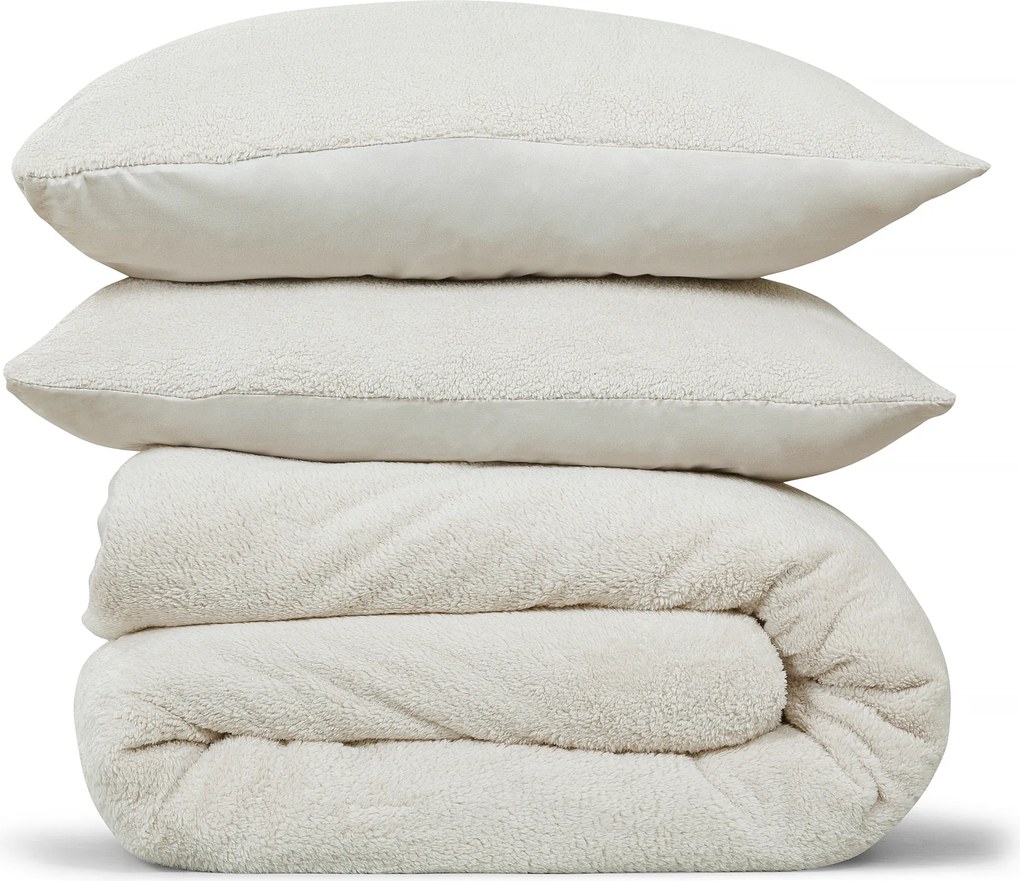 Dekbedovertrek Teddy Fleece – 100% zacht materiaal – 240×220 – ecru