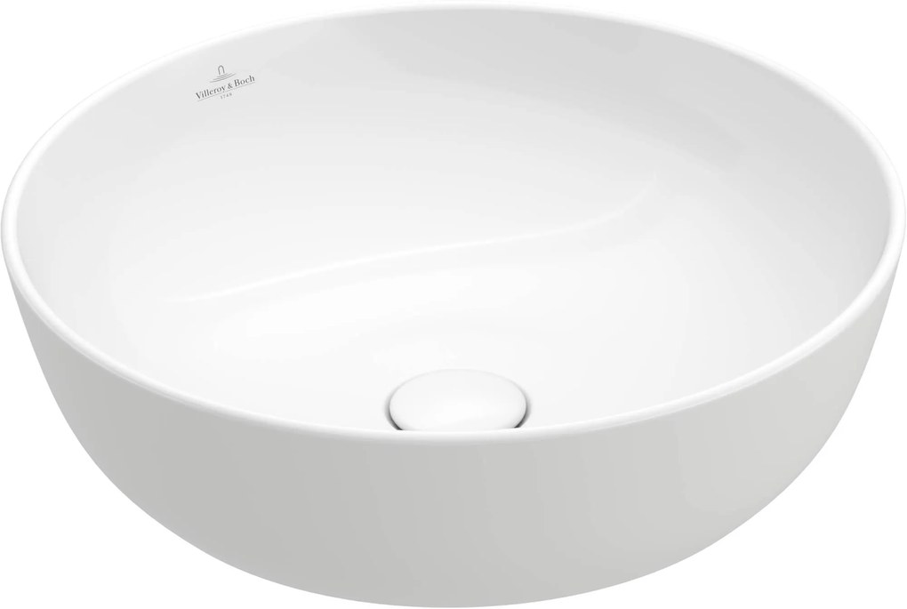 Villeroy & Boch Artis opzetwastafel rond 43 cm. z/kraangat z/overloop Wit