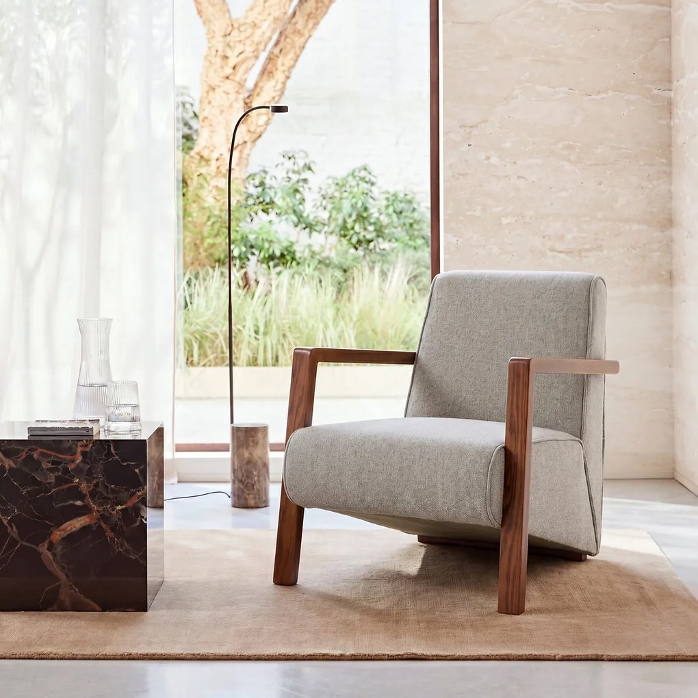 Fauteuil in wol en polyester Sanami