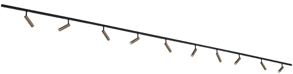 Modern railsysteem met 10 Spot / Opbouwspot / Plafondspots donker brons 1-fase - Slimline Uzzy G9 Binnenverlichting Lamp