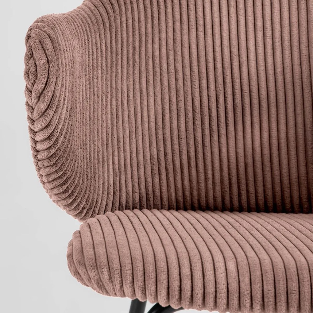 Kave Home Suanne Corduroy Roze Eetkamerstoel