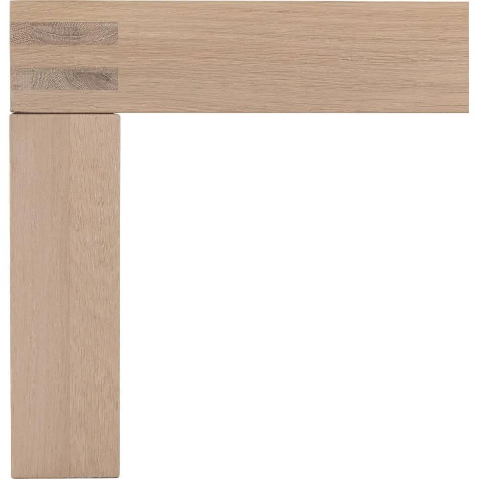 Goossens Hoektafel Clear, hout eiken wit, stijlvol landelijk, 75 x 40 x 75 cm