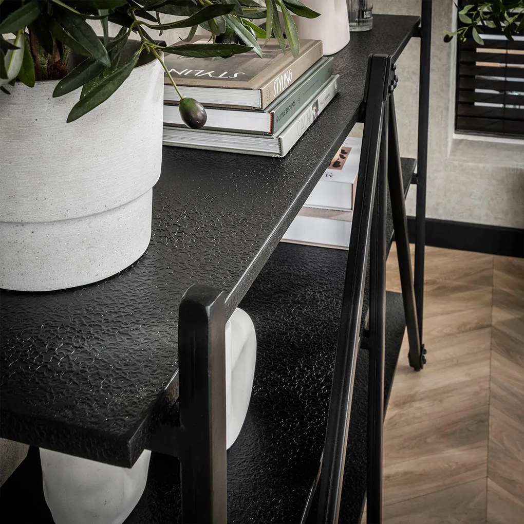 Open Kast Industrieel Met Planken - 130x35x85cm.