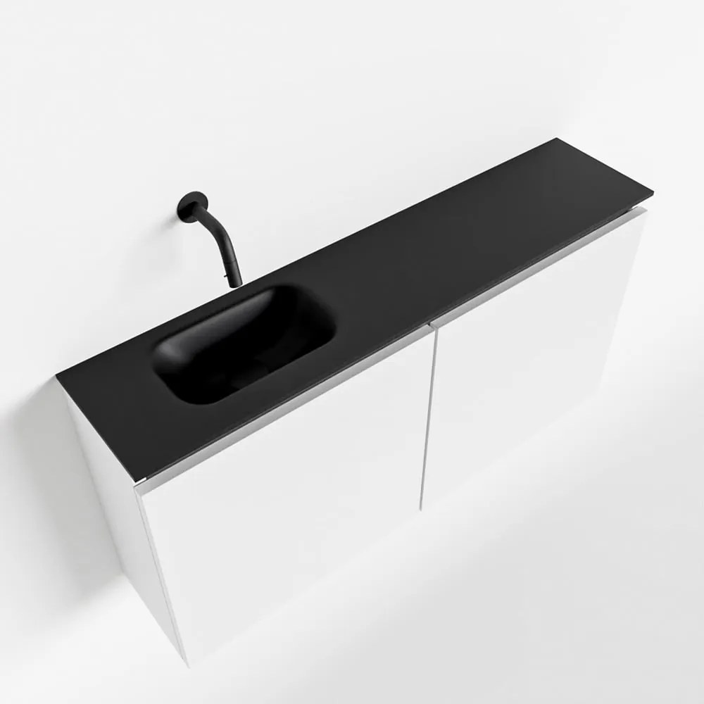 Mondiaz Ture 100cm toiletmeubel talc met wastafel urban links geen kraangat