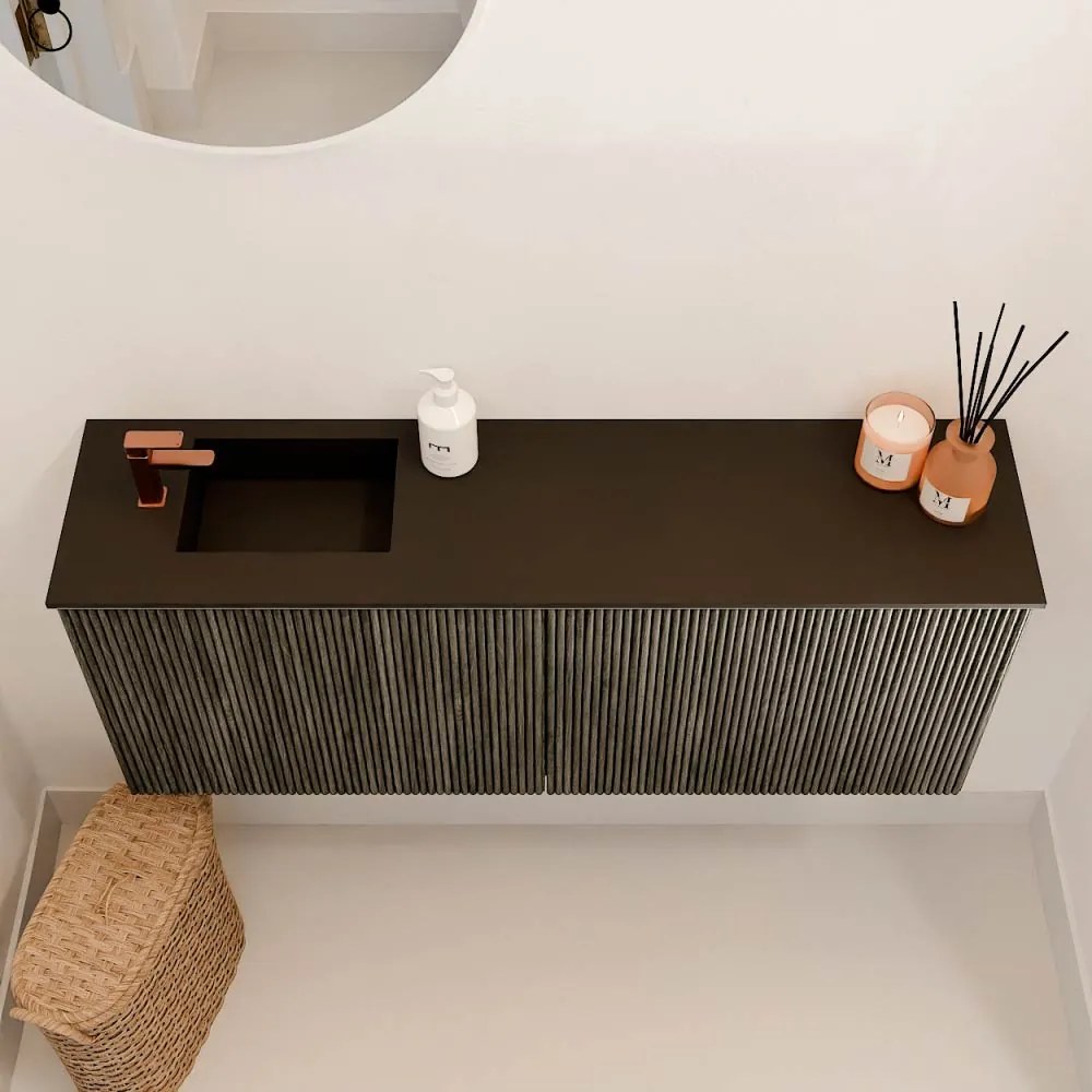 Mondiaz Joya 100cm toiletmeubel shadow met wastafel faye links 1 kraangat urban