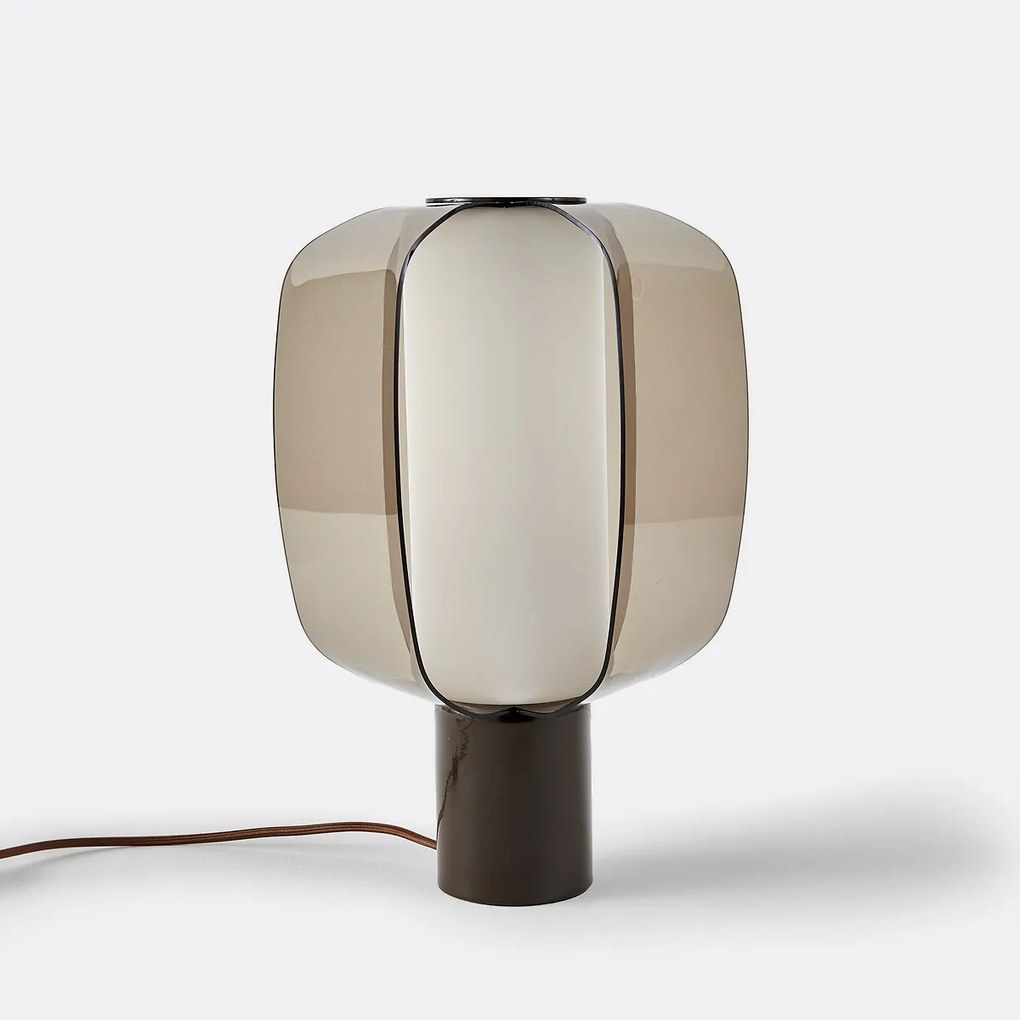 Tafellamp, van plexiglas, opaalglas en ijzer, MELIA