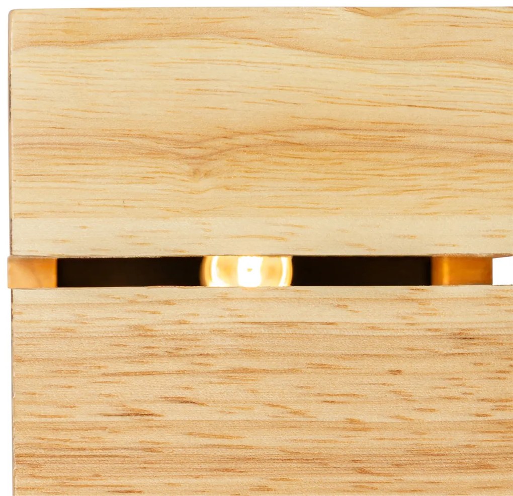 Landelijke wandlamp eiken hout 9,7 cm - Transfer Groove Landelijk G9 vierkant Binnenverlichting Lamp