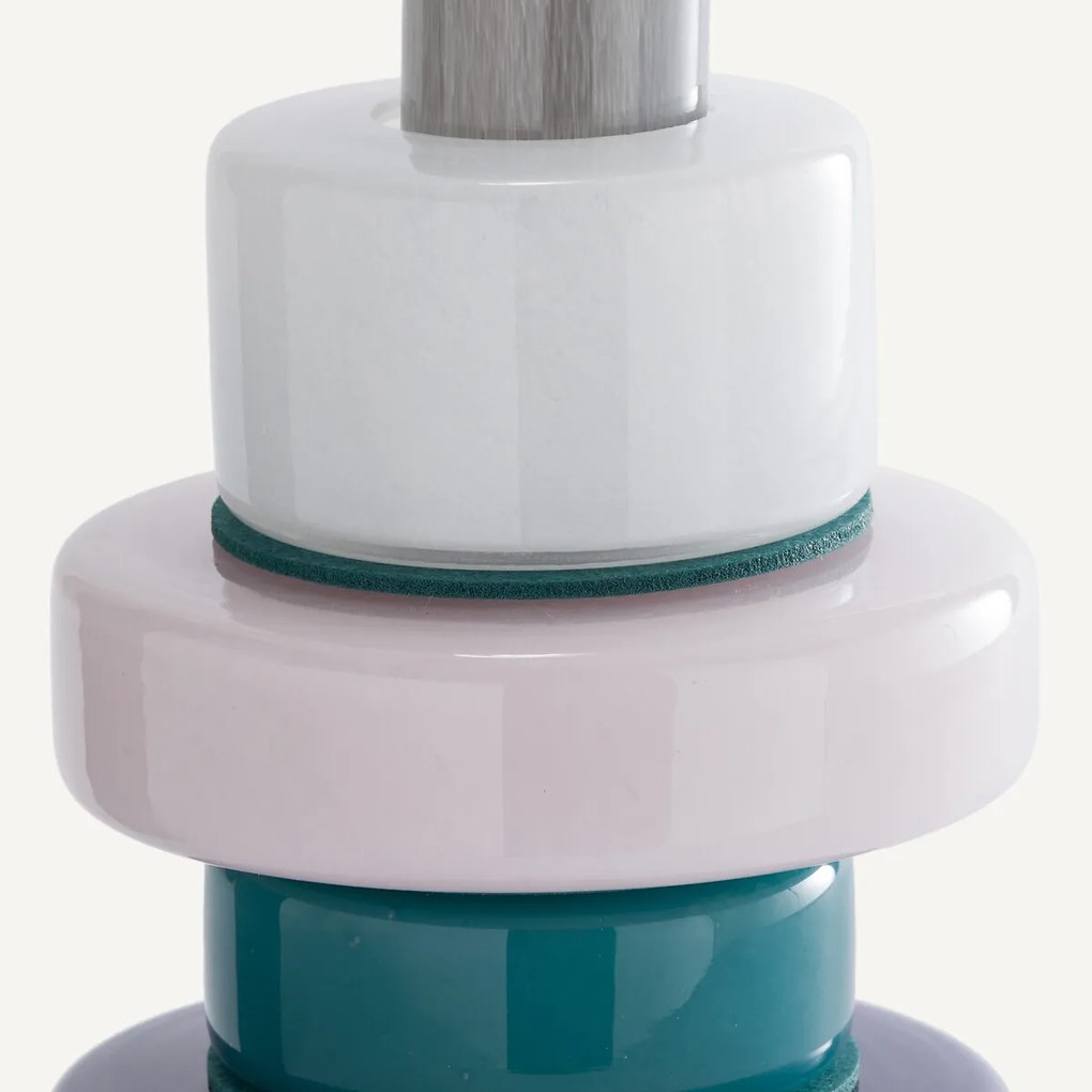 Vaas met 4 ringen van geblazen glas, H25 cm, Maveo