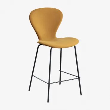 Pak Van 2 Uit Hoge Krukken ↑65 Cm & Zwart & Fluwelen Mustard & Fluwelen - Sklum