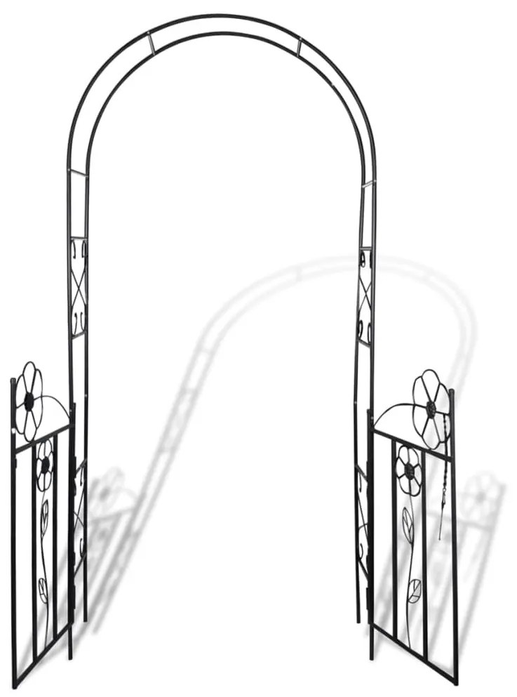 vidaXL Rozenboog met hekjes 230 cm