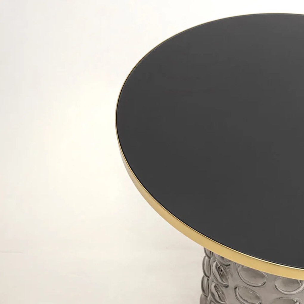 Kare Design Lola Glazen Bijzettafel Met Relief - 50 X 50cm.