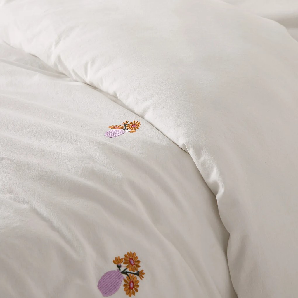 Dekbedovertrek vintage geborduurd katoen Ariette