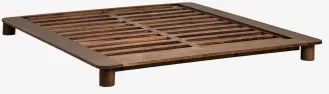 Mangohouten Bed Mariselina Donker Handvat Hout & 160 X 200 Cm - Sklum