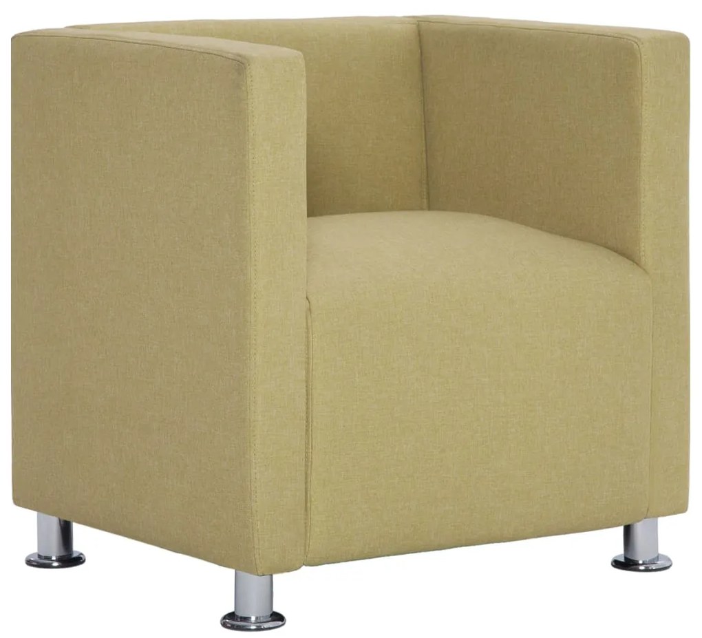 vidaXL Fauteuil kubus stof groen