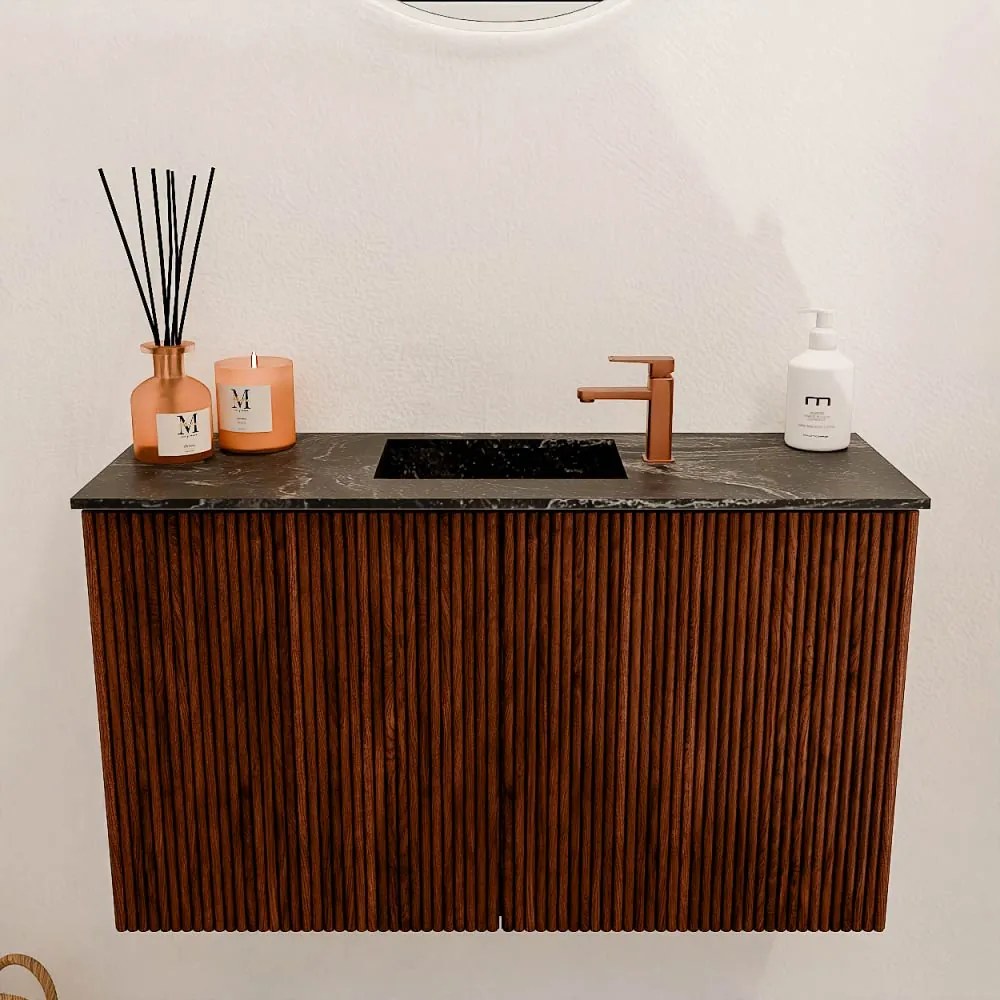 Mondiaz Joya DLux 70cm toiletmeubel ruby met wastafel faye midden 1 kraangat lava
