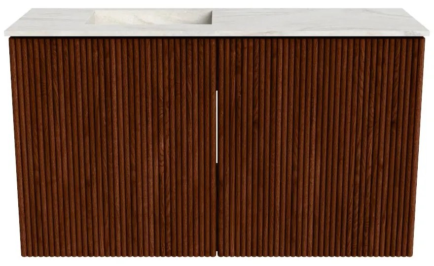 Mondiaz Joya DLux 70cm toiletmeubel ruby met wastafel faye links 1 kraangat ostra