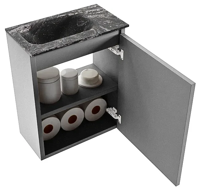 Mondiaz Ture DLux toiletmeubel 40cm plata met wastafel lava links zonder kraangat