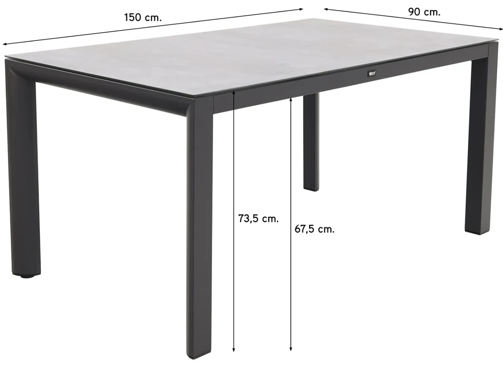 Hartman Napoli/Baltimor 150 cm. verstelbare tuinset - 5-delig