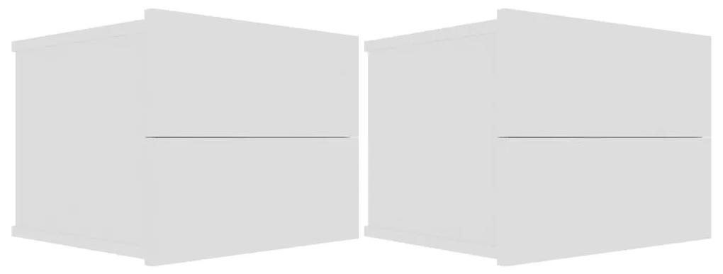 vidaXL Nachtkastjes 2 st 40x30x30 cm spaanplaat wit